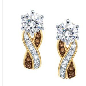 Danbury Mint Mocha Swirl Diamonisse Earrings